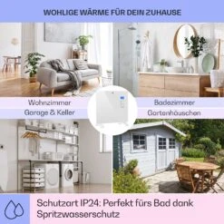 Norderney Konvektions-Heizgerät Thermostat Timer 1000W 20m² Weiß -Klarstein Verkaufsgeschäft 10032788 de 0005 usp