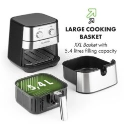 AeroVital Heißluftfritteuse 1700W 5,4 Liter Timer Edelstahl Silber -Klarstein Verkaufsgeschäft 10032848 yy 0009 logo Klarstein AeroVital Heissluftfritteuse silber reedit