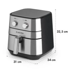 AeroVital Heißluftfritteuse 1700W 5,4 Liter Timer Edelstahl Silber -Klarstein Verkaufsgeschäft 10032848 yy 0010 logo Klarstein AeroVital Heissluftfritteuse silber reedit