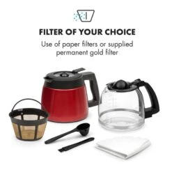 Aromatica II Duo Kaffeemaschine, Integriertes Mahlwerk, 1,25 L, Rot -Klarstein Verkaufsgeschäft 10032866 yy 0004 logo Klarstein Aromatica II Duo Kaffeemaschine rot