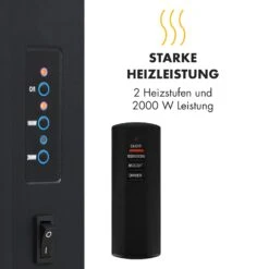 Lausanne Vertical Elektrischer Kamin 1000 Oder 2000W Feuerillusion -Klarstein Verkaufsgeschäft 10032892 de 0004 logo