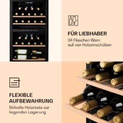 Barossa 34 Duo Weinkühlschrank 34 Fl 80 Ltr 2 Zonen Touch-Steuerung -Klarstein Verkaufsgeschäft 10032920 de 0005 logo