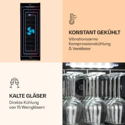 Bellevin 62 Weinkühlschrank 56 Flaschen 5-20°C EEC G -Klarstein Verkaufsgeschäft 10032923 de 0005 logo