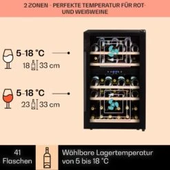 Barossa 40 Duo Weinkühlschrank 2 Zonen 41 Flaschen Glastür Touch LED 11 Barossa 40 Duo Weinkühlschrank 2 Zonen 41 Flaschen Glastür Touch LED -Klarstein Verkaufsgeschäft 10032924 de 0003 usp