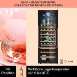 Barossa 54 Uno Weinkühlschrank 155 L 54 Flaschen Glastür Touch LED 12 Barossa 54 Uno Weinkühlschrank 155 L 54 Flaschen Glastür Touch LED -Klarstein Verkaufsgeschäft 10032925 de 0003 usp