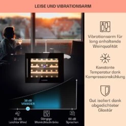 Vinsider 24 Built-In Uno Onyx Einbau-Weinkühlschrank 24 Flaschen 57 L -Klarstein Verkaufsgeschäft 10032965 de 0004 usp