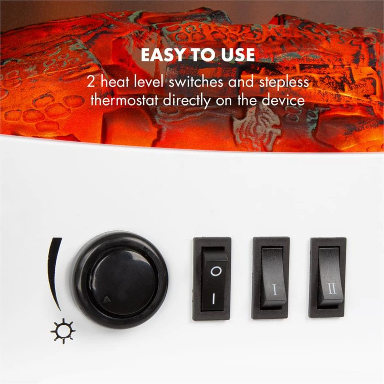 Meran Elektrischer Kamin 950/1850W 2-stufige Heizung Gusseisen-Stil 6 Meran Elektrischer Kamin 950/1850W 2-stufige Heizung Gusseisen-Stil – Bild 4