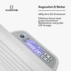 Hot Spot Slimcurve Heizgerät 80x40cm 40m² 2000W 5-40°C LED IP24 Weiß -Klarstein Verkaufsgeschäft 10033016 de 0005 usp