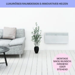 Hot Spot Slimcurve Heizgerät 80x40cm 40m² 2000W 5-40°C LED IP24 Weiß -Klarstein Verkaufsgeschäft 10033016 de 0007 usp