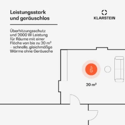 Hot Spot Slimcurve Heizgerät 80x40cm 40m² 2000W 5-40°C LED IP24 -Klarstein Verkaufsgeschäft 10033017 de 0003 usp