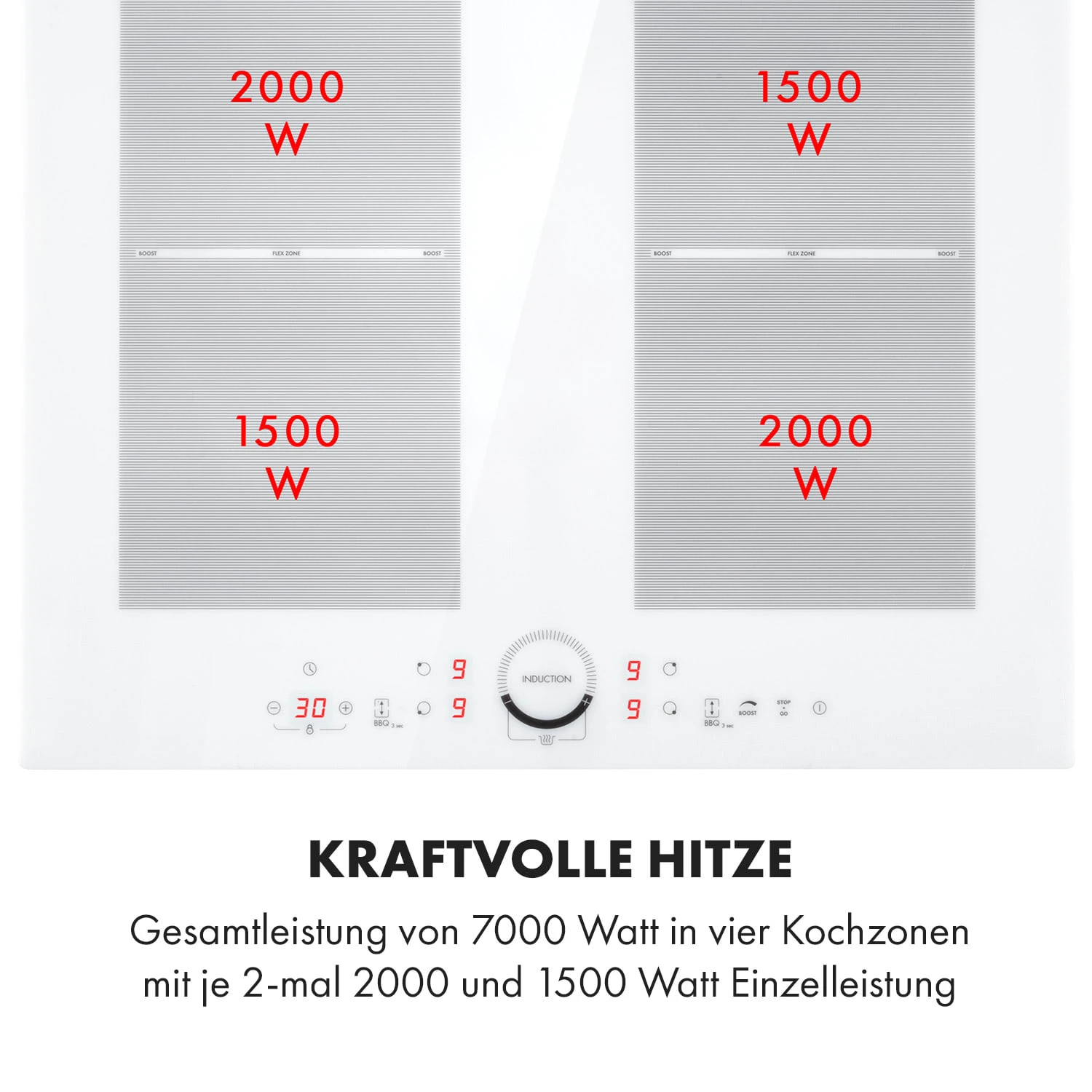 Delicatessa 60 Induktionskochfeld 4 Zonen 7000W Timer Weiß 6 Delicatessa 60 Induktionskochfeld 4 Zonen 7000W Timer Weiß – Bild 4
