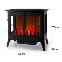 Innsbruck Elektrischer Kamin 1000/2000W Thermostat -Klarstein Verkaufsgeschäft 10033092 yy 0008 logo Electric Fireplace Black YH15