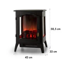 Graz Elektrischer Kamin 1000/2000W Thermostat PanoramaView -Klarstein Verkaufsgeschäft 10033094 yy 0008 logo Electric Fireplace Black YH20