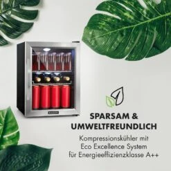 Beersafe M Kühlschrank 33 Liter 2 Böden Panoramaglastür Edelstahl -Klarstein Verkaufsgeschäft 10033119 de 0007 logo