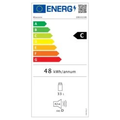 Beersafe M Kühlschrank 33 Liter 2 Böden Panoramaglastür Edelstahl -Klarstein Verkaufsgeschäft 10033119 energy label