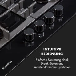 Ignito 4 Zonen Gaskochfeld 4-flammig Sabaf-Brenner Glaskeramik Schwarz -Klarstein Verkaufsgeschäft 10033132 de 0004 logo