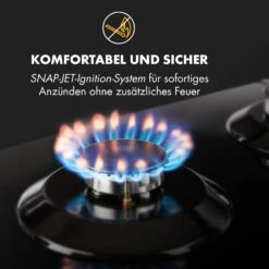 Ignito 4 Zonen Gaskochfeld 4-flammig Sabaf-Brenner Glaskeramik Schwarz -Klarstein Verkaufsgeschäft 10033132 de 0005 logo