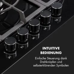 Ignito 5 Zonen Gaskochfeld 5-flammig Sabaf-Brenner Glaskeramik Schwarz -Klarstein Verkaufsgeschäft 10033133 de 0004 logo