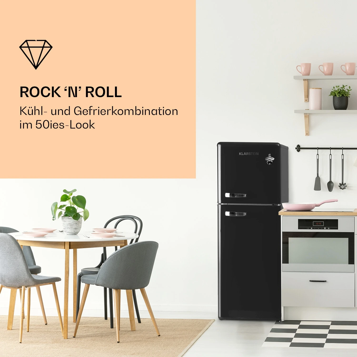 Audrey Kühl- & Gefrierkombination 97l/39l Retro-Look 2 Böden 4 Audrey Kühl- & Gefrierkombination 97l/39l Retro-Look 2 Böden – Bild 2