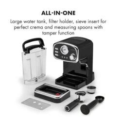 Espressionata Gusto Espressomaschine 1100W 15 Bar Druck Schwarz 18 Espressionata Gusto Espressomaschine 1100W 15 Bar Druck Schwarz -Klarstein Verkaufsgeschäft 10033209 yy 0008 logo Klarstein Espressionata Gusto Espressomaschine reedit