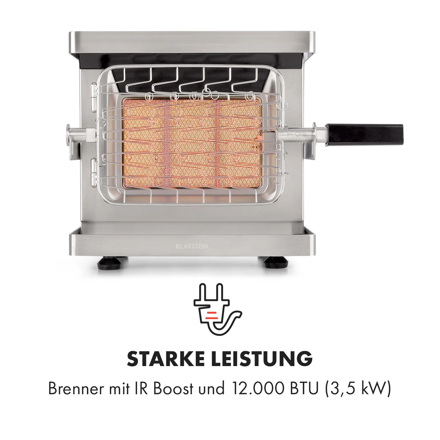 Crossfire Vertikaler Gasgrill 800°C Infrarot-Brenner 12.000 BTU Silber 5 Crossfire Vertikaler Gasgrill 800°C Infrarot-Brenner 12.000 BTU Silber – Bild 3