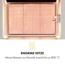 Crossfire Vertikaler Gasgrill 800°C Infrarot-Brenner 12.000 BTU Silber 17 Crossfire Vertikaler Gasgrill 800°C Infrarot-Brenner 12.000 BTU Silber -Klarstein Verkaufsgeschäft 10033288 de 0005 logo