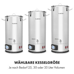 Maischfest Maischekessel 5 Teile 1500/3000W 35l LCD Edelstahl -Klarstein Verkaufsgeschäft 10033341 de 0003 logo