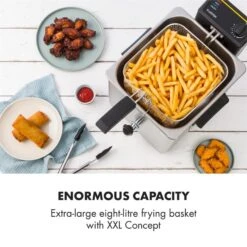 Family Fry Fritteuse 3000W Oil Drain Technology Edelstahl Silber -Klarstein Verkaufsgeschäft 10033342 yy 0003 logo Klarstein Family Fry Fritteuse 3000W silber