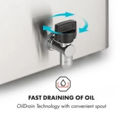 Family Fry Fritteuse 3000W Oil Drain Technology Edelstahl Silber -Klarstein Verkaufsgeschäft 10033342 yy 0005 logo Klarstein Family Fry Fritteuse 3000W silber