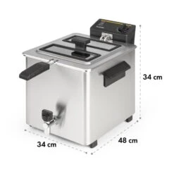 Family Fry Fritteuse 3000W Oil Drain Technology Edelstahl Silber -Klarstein Verkaufsgeschäft 10033342 yy 0010 logo Klarstein Family Fry Fritteuse 3000W silber