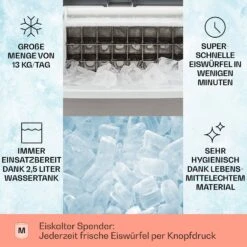 Clearcube Eiswürfelmaschine Klareis 13kg/24h Edelstahl Schwarz -Klarstein Verkaufsgeschäft 10033350 de 0002 usp
