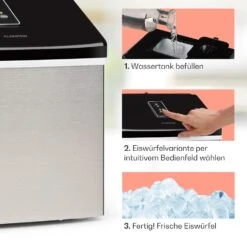 Clearcube Eiswürfelmaschine Klareis 13kg/24h Edelstahl Schwarz -Klarstein Verkaufsgeschäft 10033350 de 0004 usp