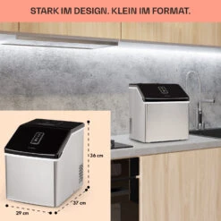 Clearcube Eiswürfelmaschine Klareis 13kg/24h Edelstahl Schwarz -Klarstein Verkaufsgeschäft 10033350 de 0006 usp