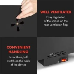 Flintstone Steel Räucherofen 1600 W Integriertes Thermometer Edelstahl -Klarstein Verkaufsgeschäft 10033372 yy 0008 logo Klarstein Flintstone Steel Raeucherofen Edelstahl