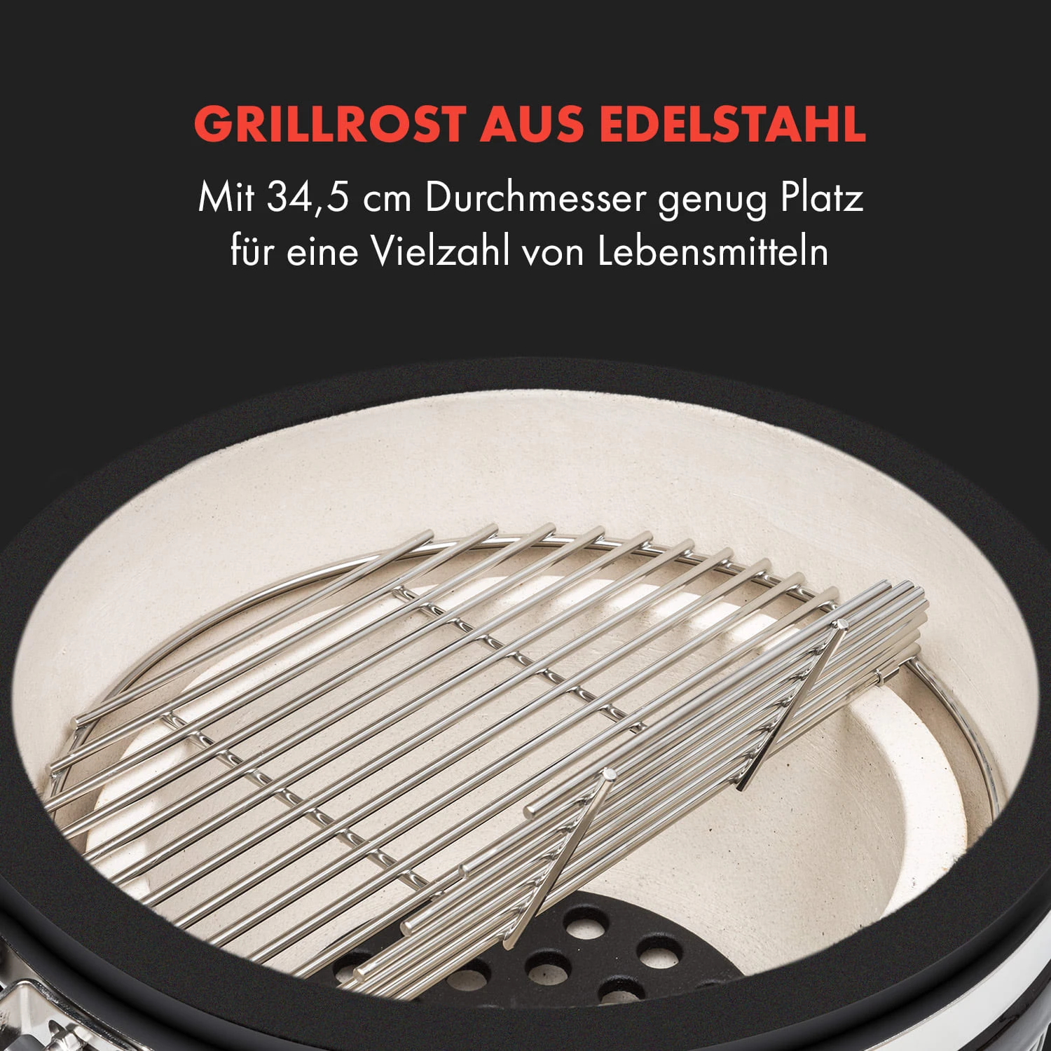 Queensize Kamado Grill Thermometer Abnehmbare Seitenteile Schwarz 5 Queensize Kamado Grill Thermometer Abnehmbare Seitenteile Schwarz – Bild 3