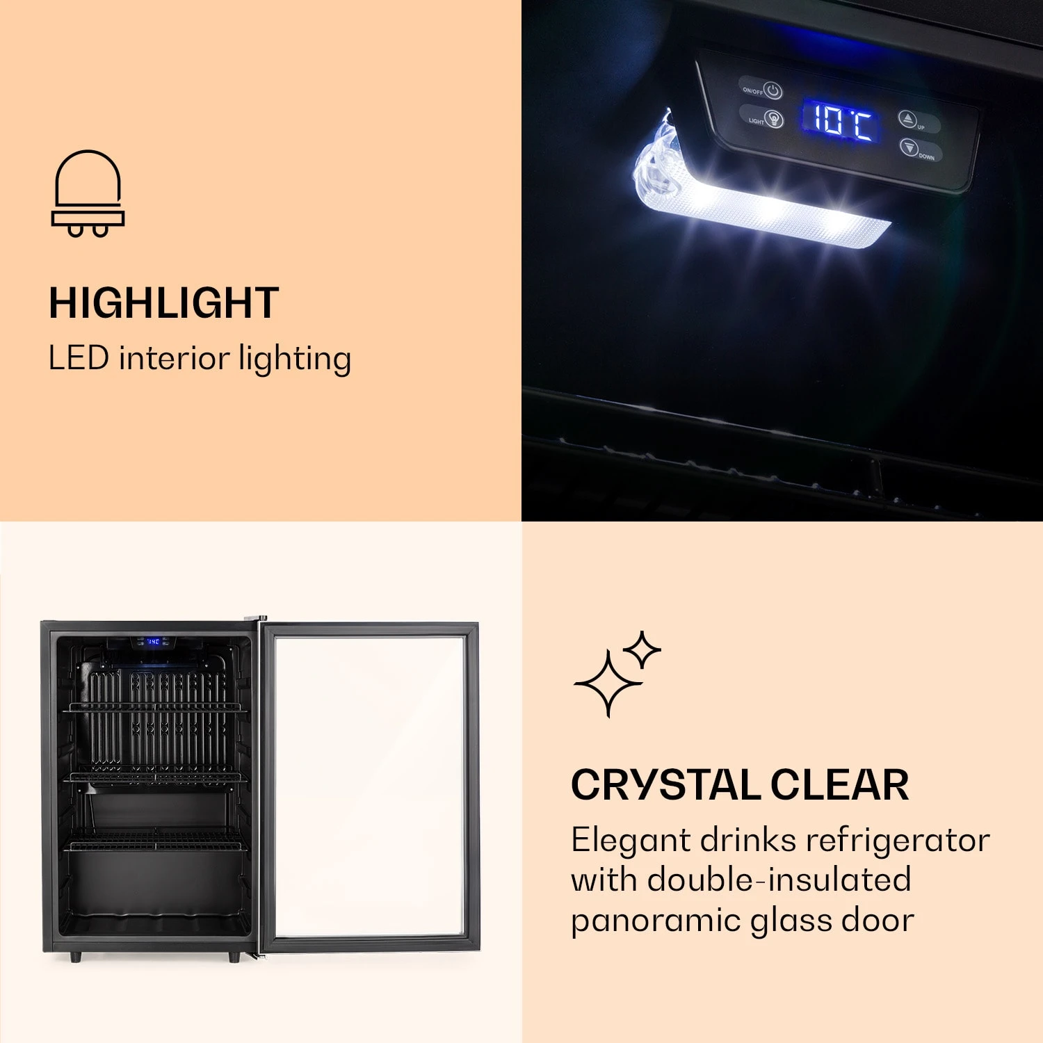 Beersafe 5XL Kühlschrank 148 Liter 3 Böden Panoramaglastür Edelstahl 6 Beersafe 5XL Kühlschrank 148 Liter 3 Böden Panoramaglastür Edelstahl – Bild 4