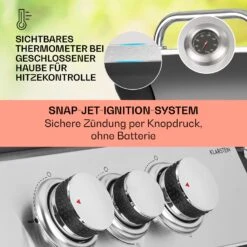 Tomahawk 3.1 S Gasgrill 3x3,6kW Brenner+2,7 KW 60x45cm Grill Edelstahl -Klarstein Verkaufsgeschäft 10033567 de 0004 usp