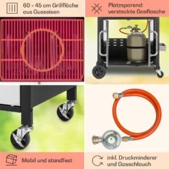 Tomahawk 3.1 S Gasgrill 3x3,6kW Brenner+2,7 KW 60x45cm Grill Edelstahl -Klarstein Verkaufsgeschäft 10033567 de 0005 usp