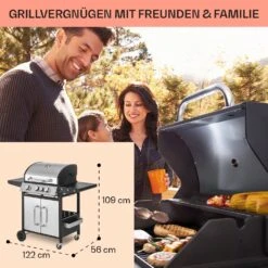 Tomahawk 3.1 S Gasgrill 3x3,6kW Brenner+2,7 KW 60x45cm Grill Edelstahl -Klarstein Verkaufsgeschäft 10033567 de 0006 usp
