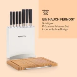 Kitano Plus Messer-Set 9 Tlg. Holzblock Bambus-Schneidebrett Weiß -Klarstein Verkaufsgeschäft 10033673 de 0003 logo