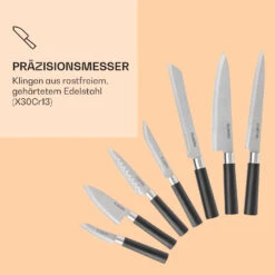 Kitano Plus Messer-Set 9 Tlg. Holzblock Bambus-Schneidebrett Weiß -Klarstein Verkaufsgeschäft 10033673 de 0004 logo