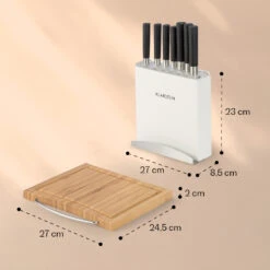 Kitano Plus Messer-Set 9 Tlg. Holzblock Bambus-Schneidebrett Weiß -Klarstein Verkaufsgeschäft 10033673 yy 0008 logo