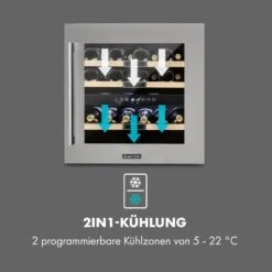 Vinsider 36 Weinkühlschrank 2 Kühlzonen 5-22°C 85l Edelstahl -Klarstein Verkaufsgeschäft 10033682 de 0003 logo
