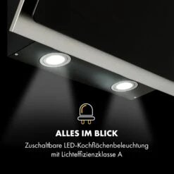 Alessia Dunstabzugshaube Kopffreihaube 350 M³/h Push Control Schwarz -Klarstein Verkaufsgeschäft 10033697 de 0007 logo