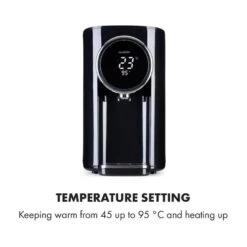 Hot Spring Plus Heißwasserspender 5l Edelstahl-Wassertank 45-95 °C -Klarstein Verkaufsgeschäft 10033753 yy 0006 logo Klarstein Hot Spring Heisswasserspender schwarz