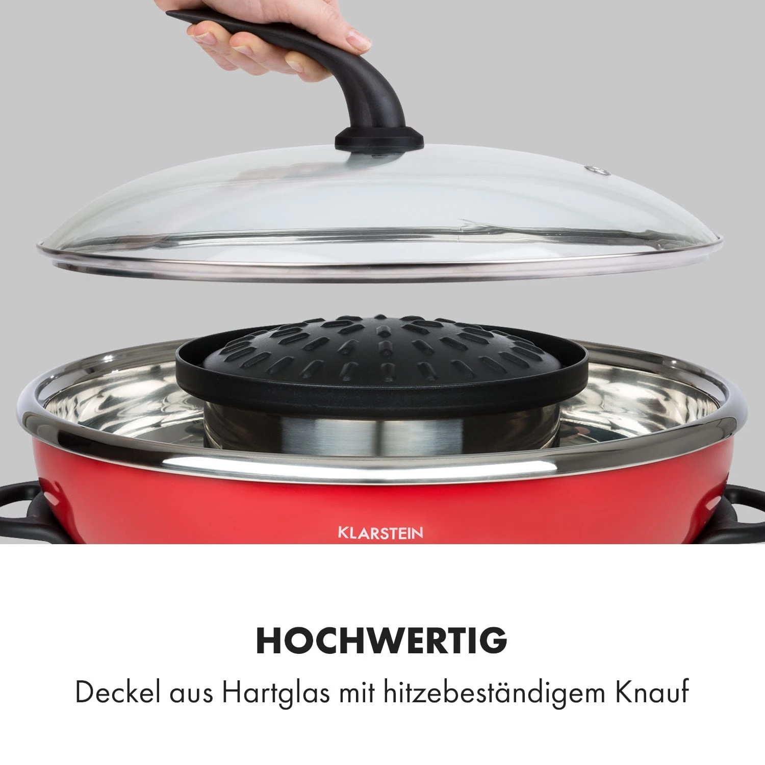 Szechuan Hot Pot Und Grillplatte 5l Vol. 1350 W, 600 W Rot 8 Szechuan Hot Pot Und Grillplatte 5l Vol. 1350 W, 600 W Rot – Bild 6