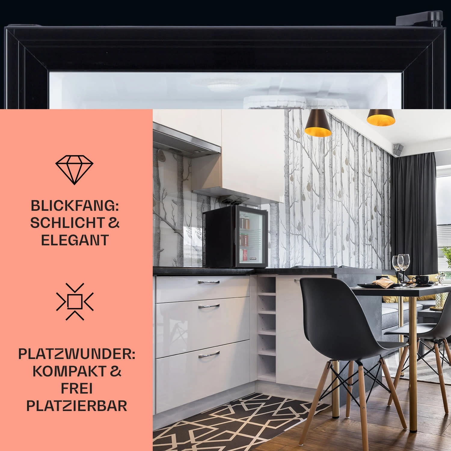 Brooklyn 42 Mini-Kühlschrank Glastür LED Ablage 5 Brooklyn 42 Mini-Kühlschrank Glastür LED Ablage – Bild 3