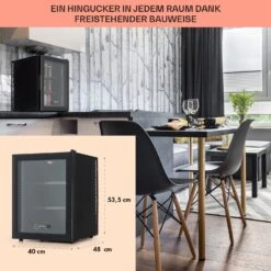 Brooklyn 42 Mini-Kühlschrank Glastür LED Ablage -Klarstein Verkaufsgeschäft 10033822 de 0006 usp