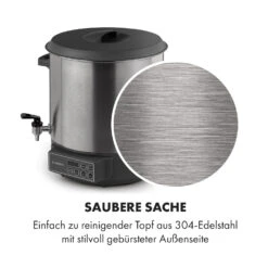 Lady Marmalade Einkochautomat Getränkespender 27L 100°C 12h Edelstahl -Klarstein Verkaufsgeschäft 10033825 de 0006 logo