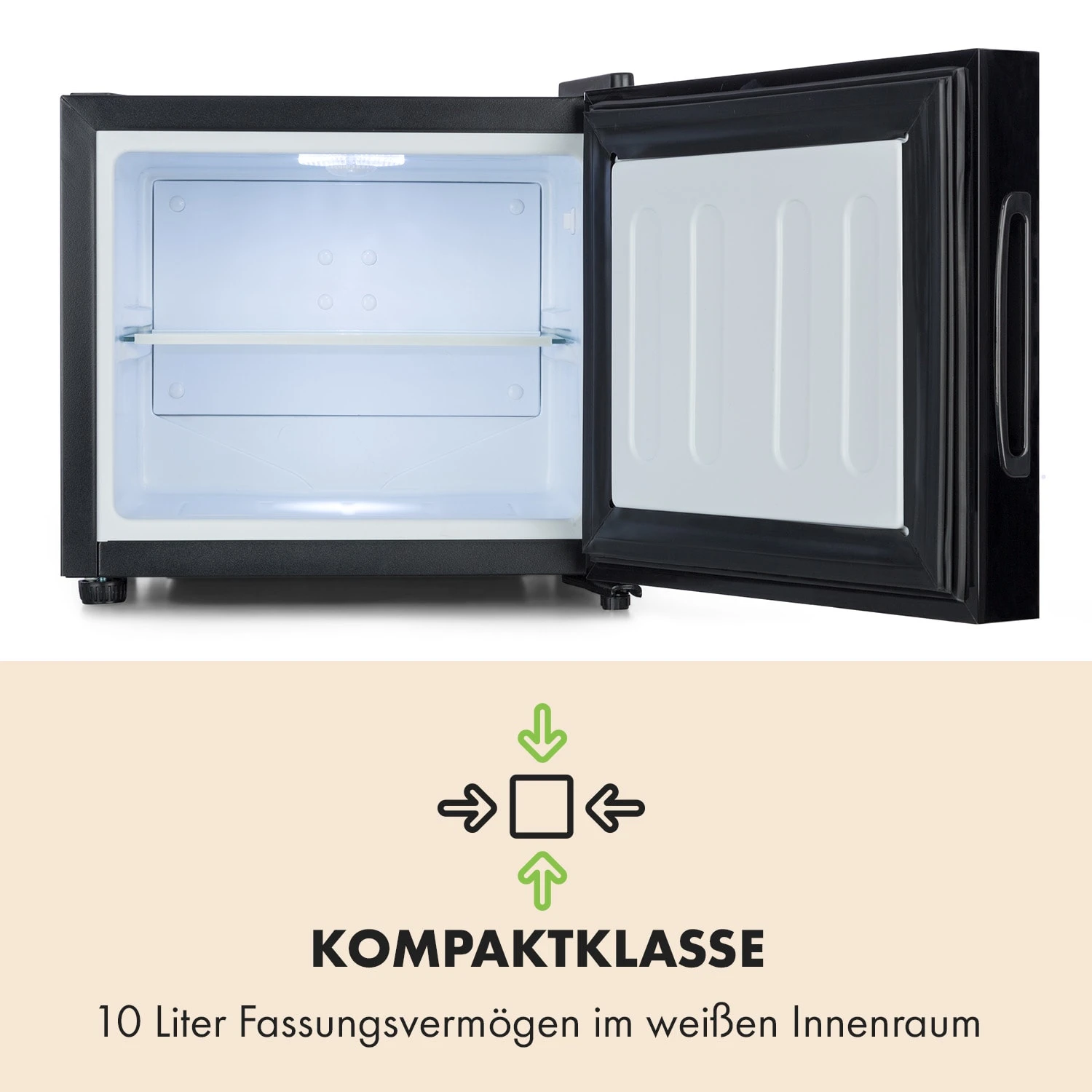 Frosty Mini-Kühlschrank EEC A Spiegelglastür 10 Liter Schwarz 7 Frosty Mini-Kühlschrank EEC A Spiegelglastür 10 Liter Schwarz – Bild 5